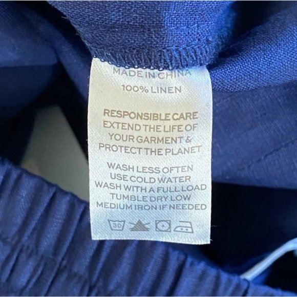 NWT Hill House Skylar Linen Pants in Navy Medium - Picture 9 of 9